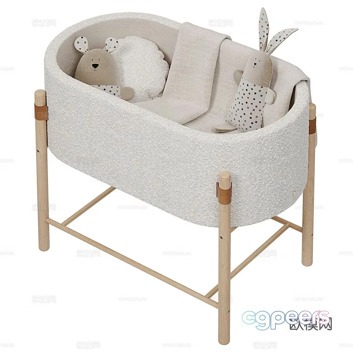 Modern Kave Home-Adara Crib 3d Model