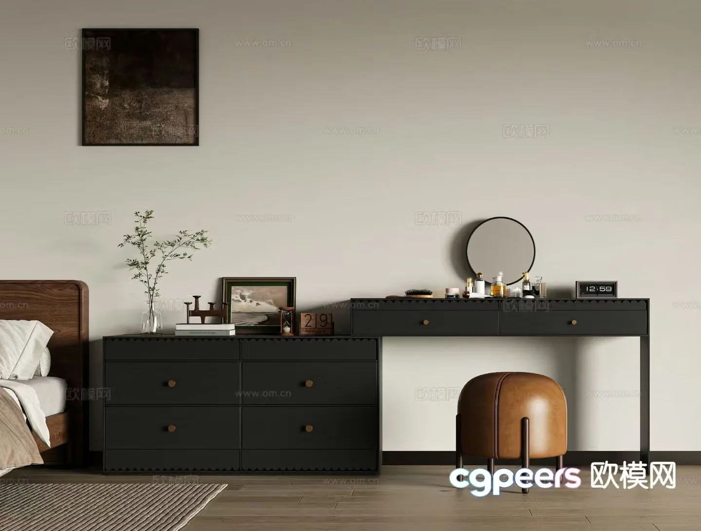 Medieval style dressing table dressing table 3d model