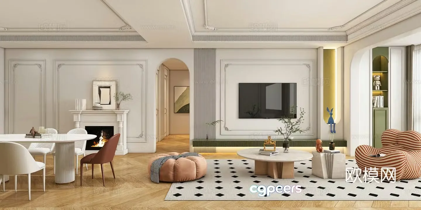 French living room 3d model