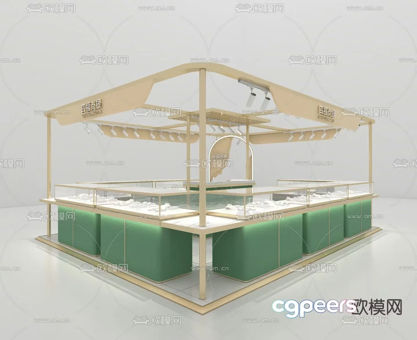Modern jewelry store 3d model
