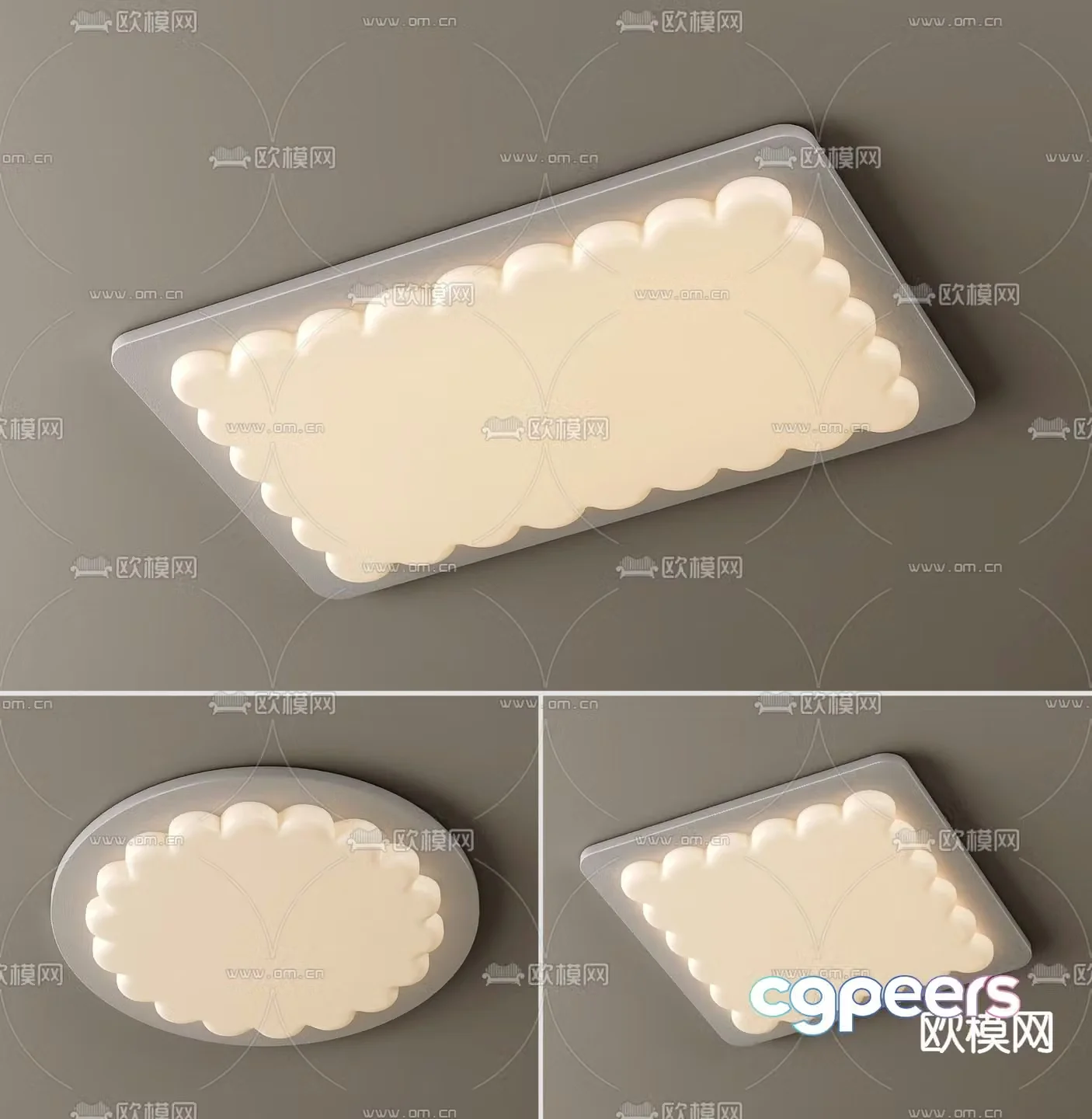 Creamy air ceiling lamp Bedroom lamp Living room lamp 3d model