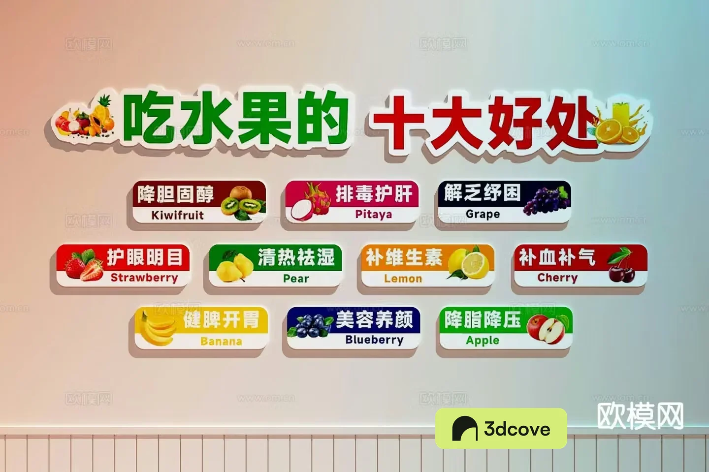 Fruit shop decorative painting fruit shop hanging painting