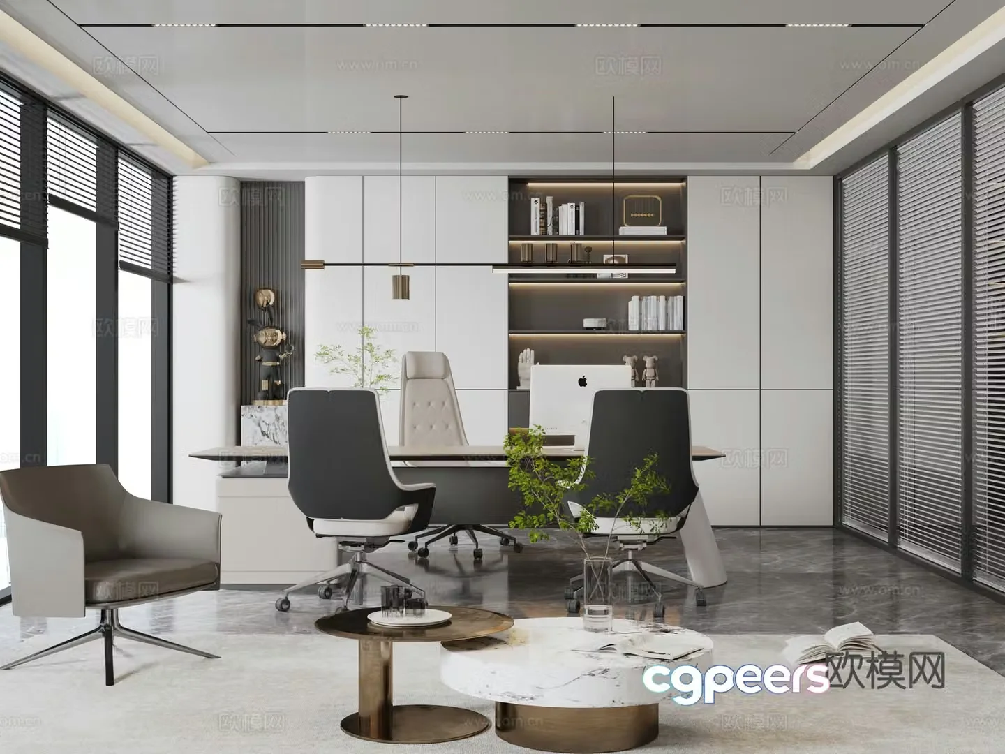 Modern manager office 3d model