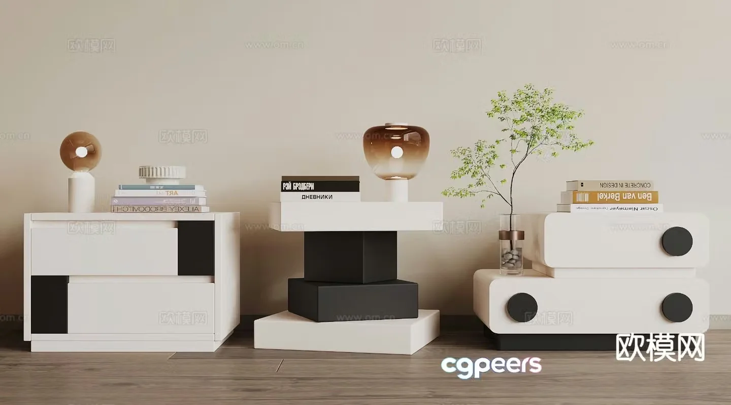 Modern bedside table 3d model