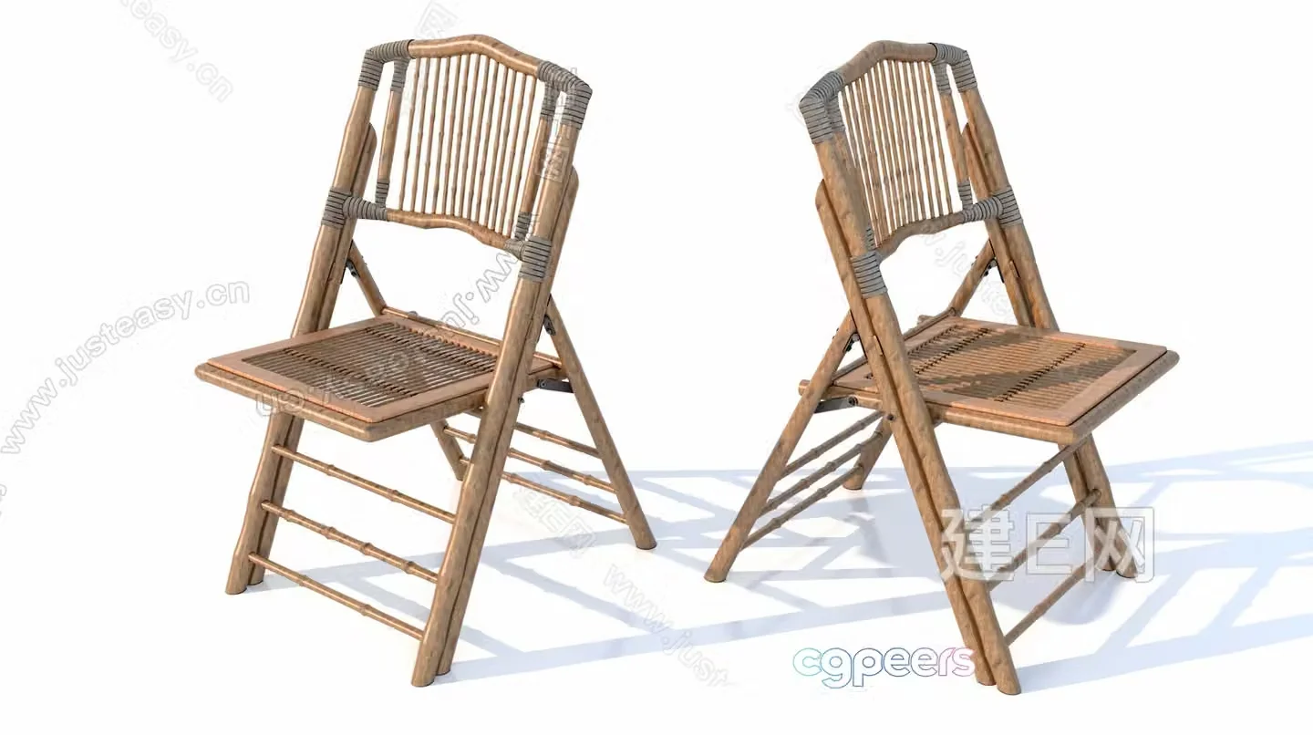 Wooden Folding Chairs 3D Model – 5131 – VRAY Render