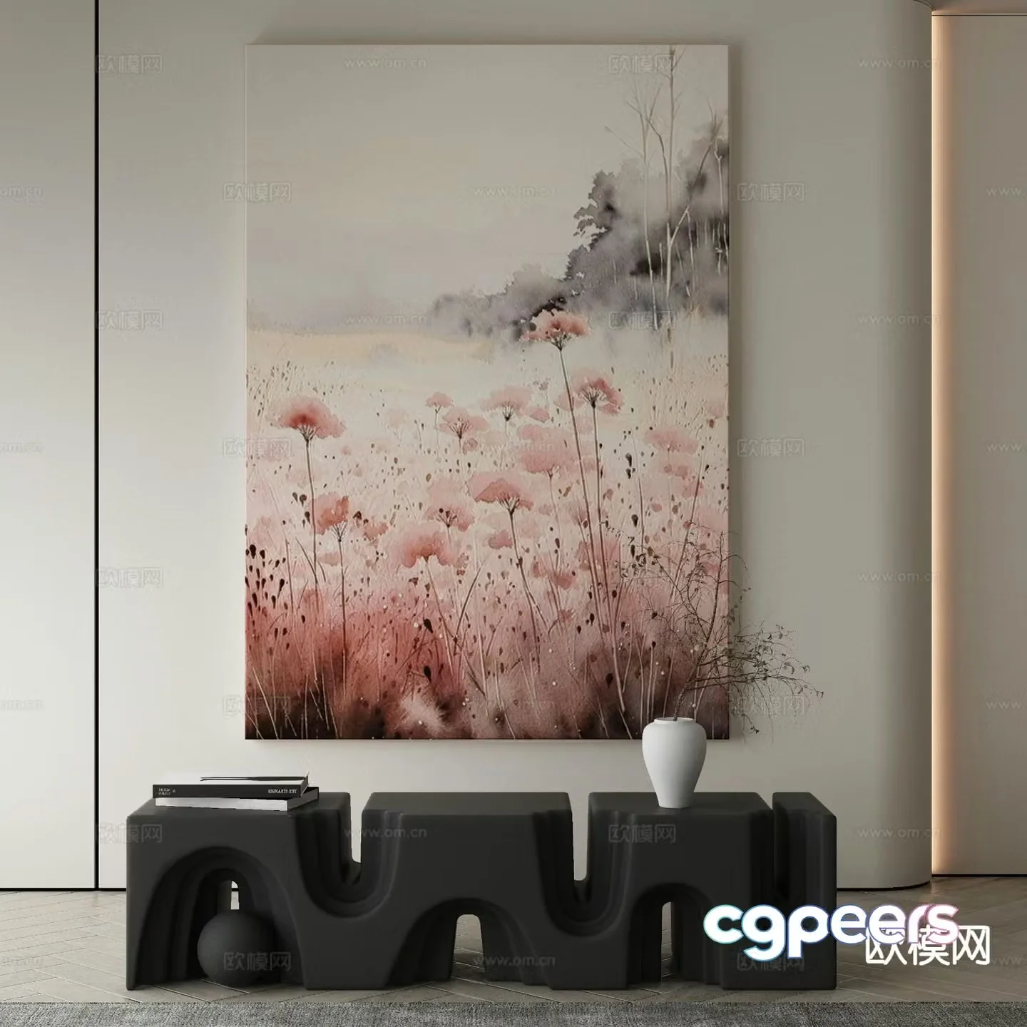Modern hanging painting decorative painting 3d model