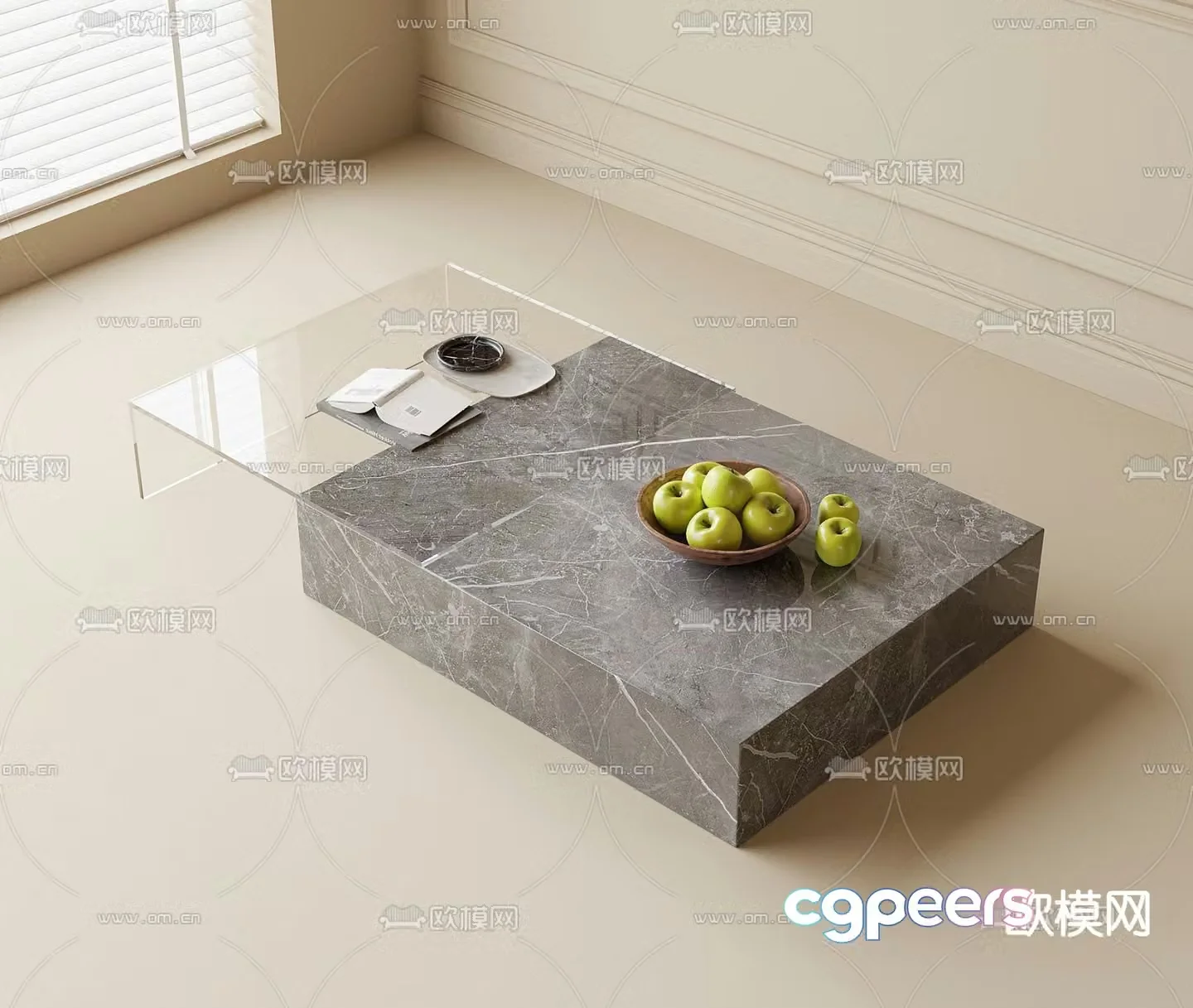Modern coffee table Square coffee table 3D model