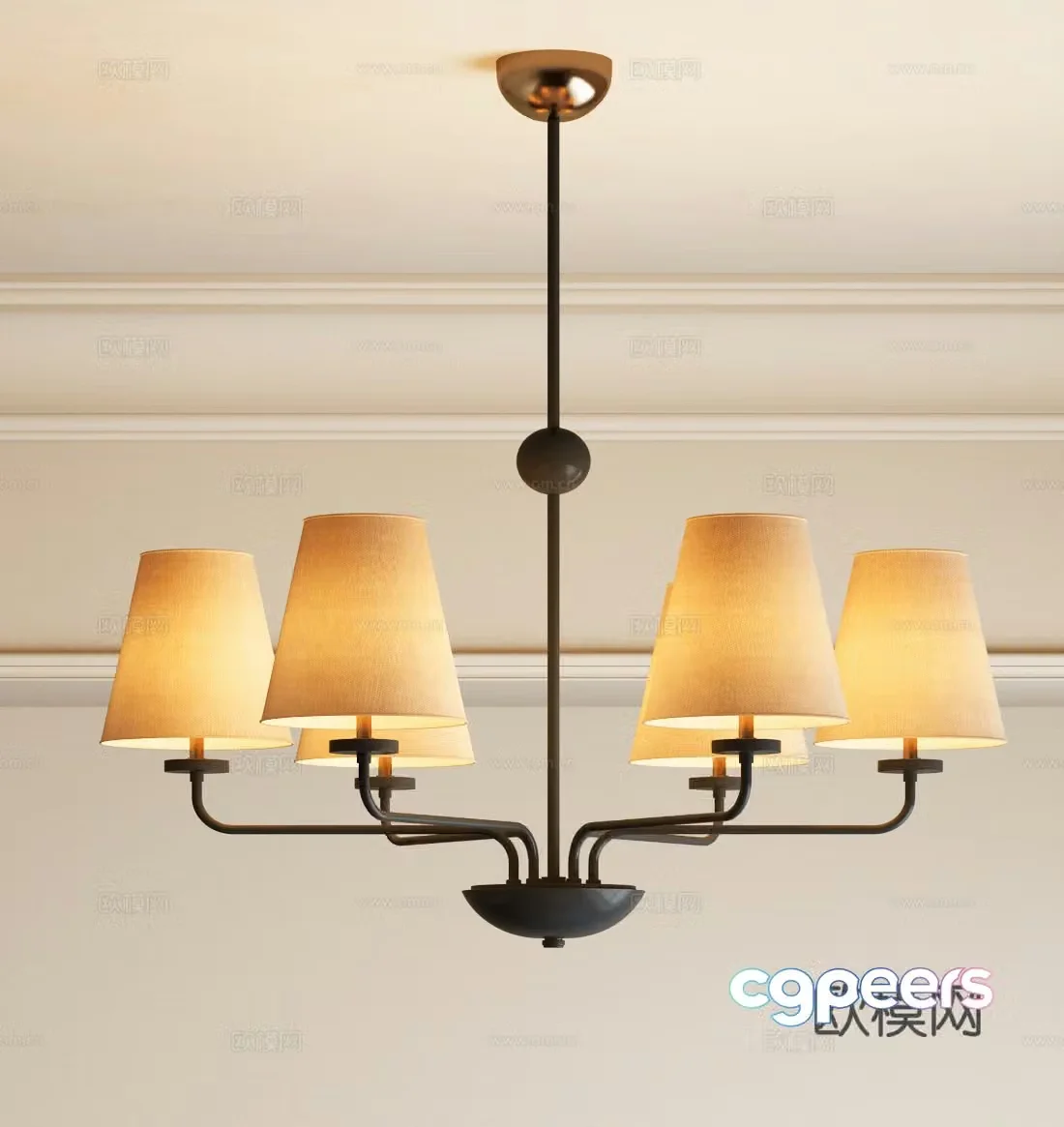 Modern medieval chandelier French medieval chandelier 3d model