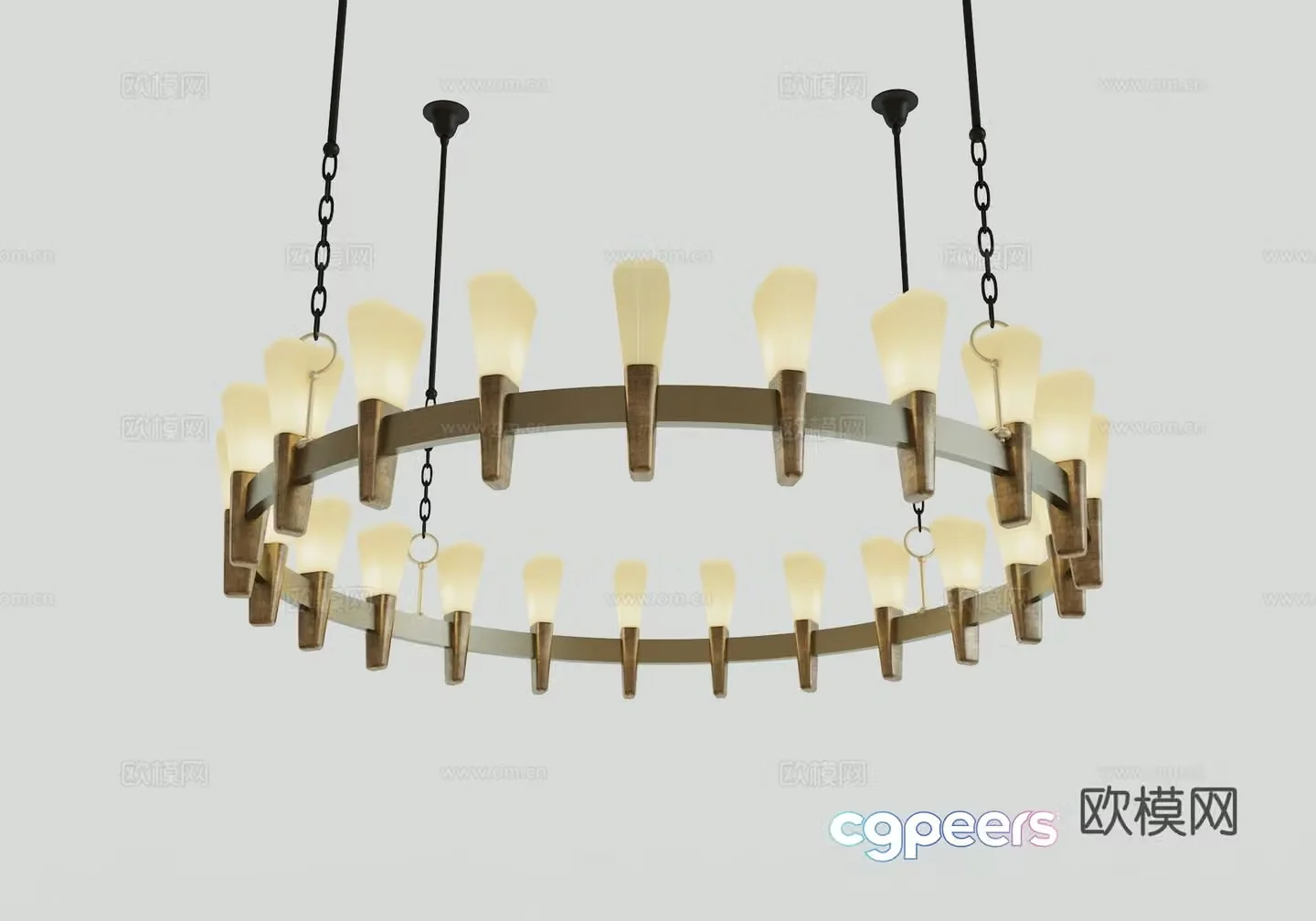 New Chinese chandelier 3D model