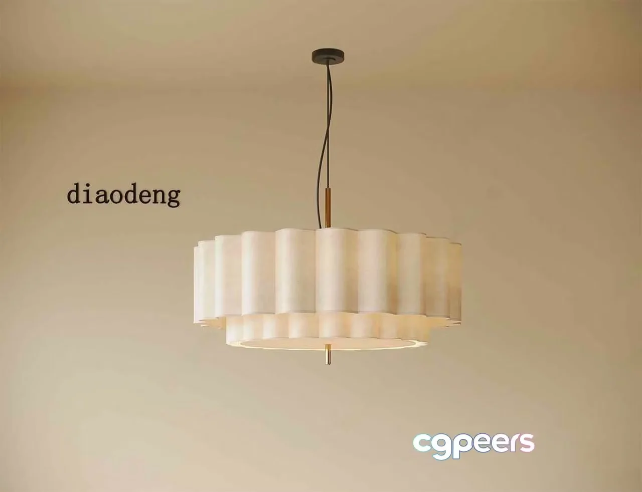 Gold Light Fixture 3D Model – 3531 – VRAY Render