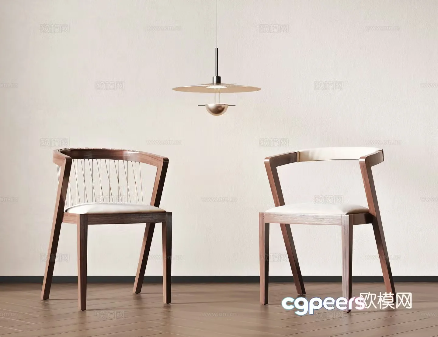Medium style single chair dining chair book chair dressing chair 3d model
