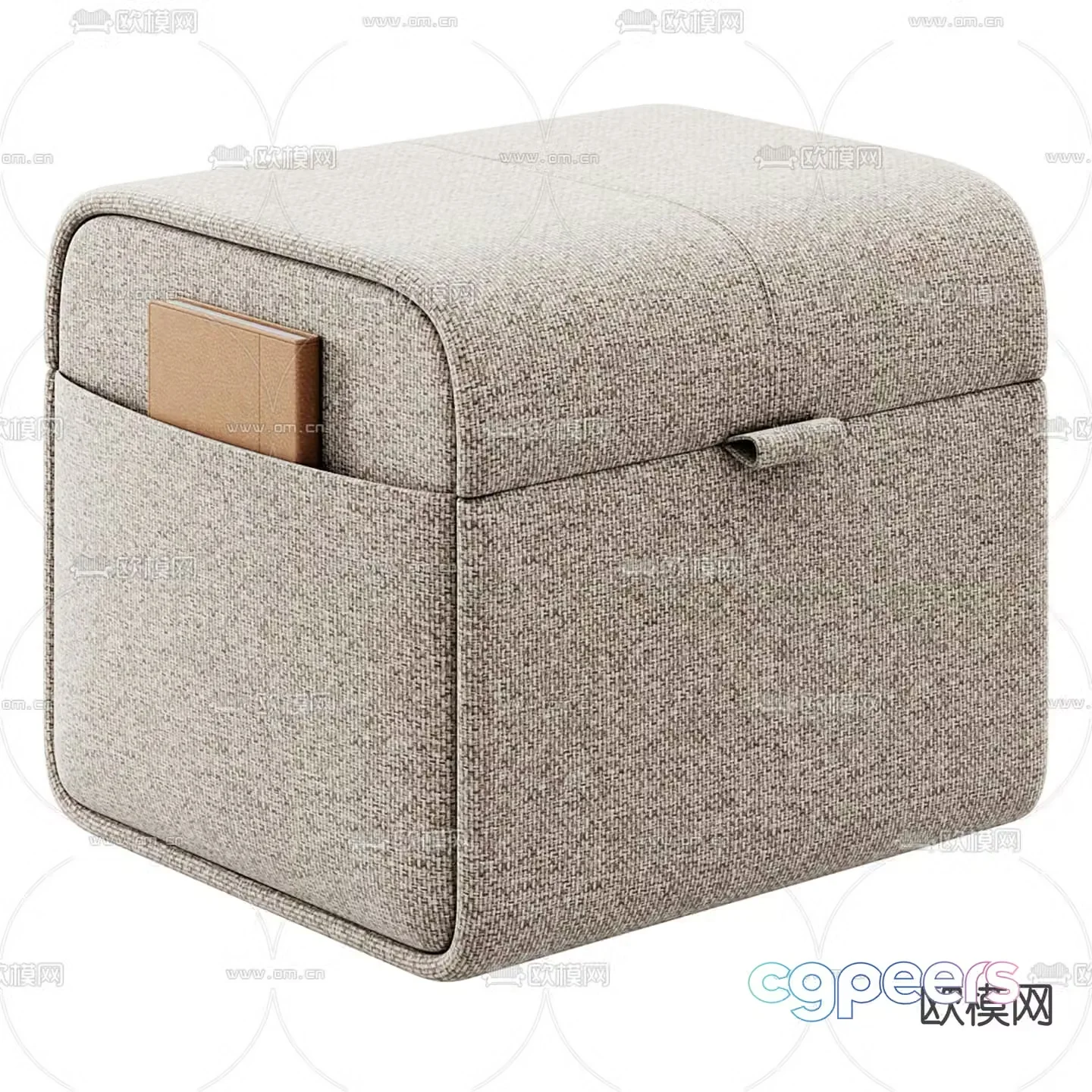 Stool sofa stool square stool footrest 3d model
