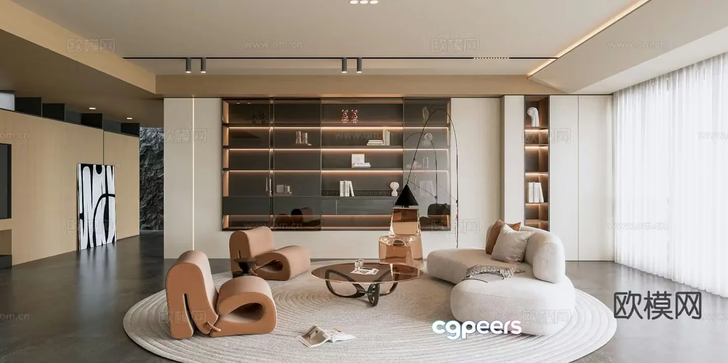 Modern living room 3d model