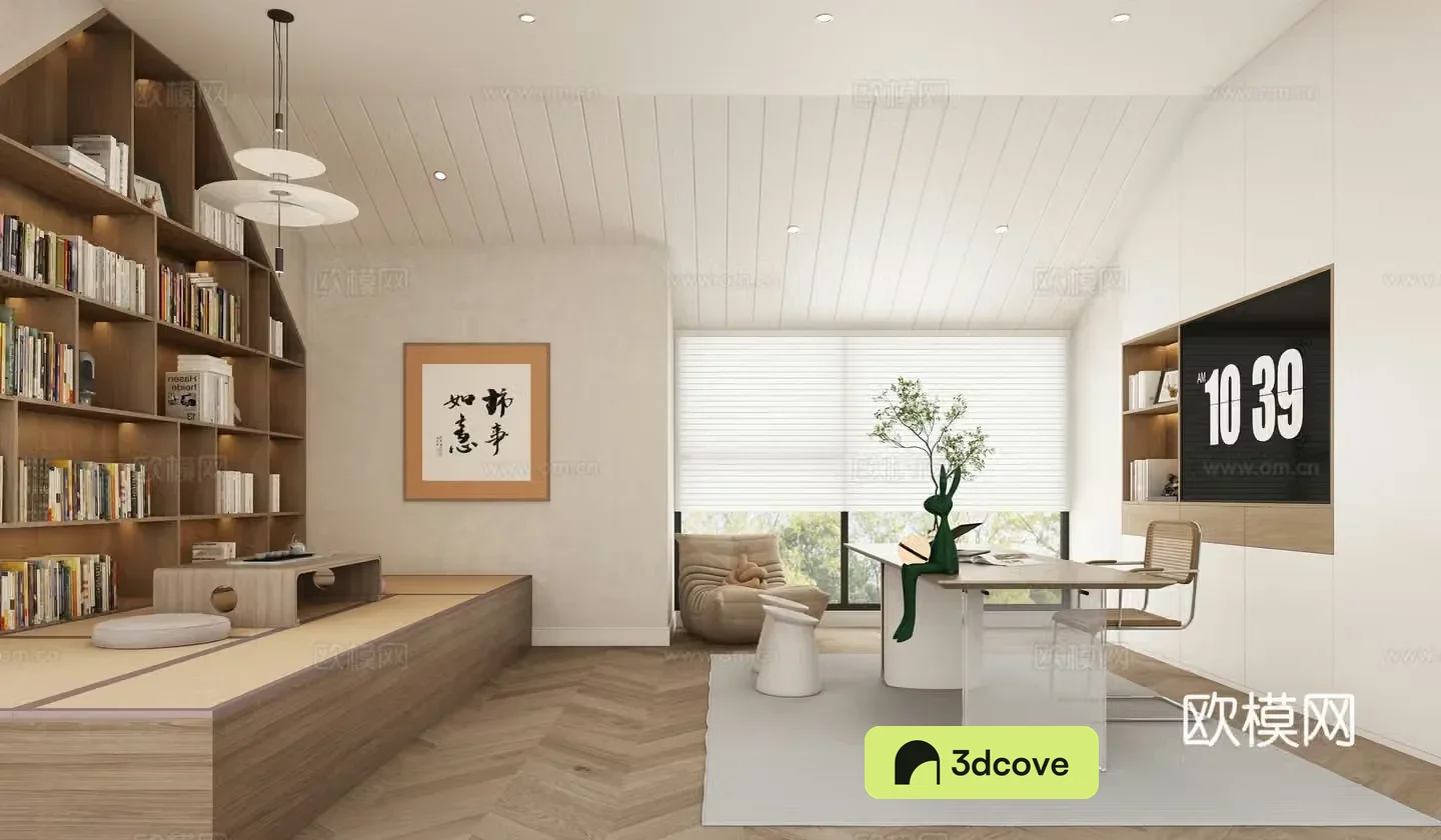 Modern loft study tatami