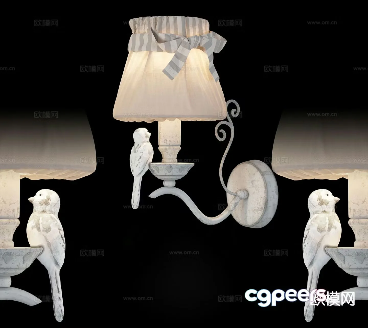 European wall lamp 3d model