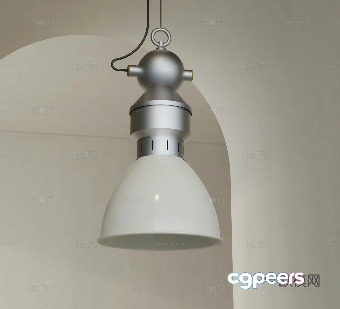 Industrial style small chandelier 3d model