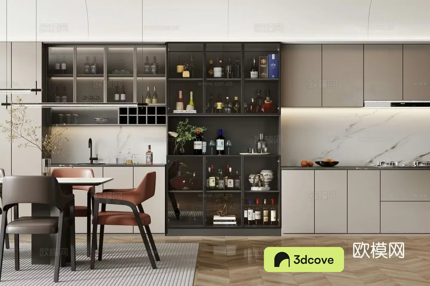 Modern restaurant wine cabinet dining table and chair wine cabinet decoration bar cabinet