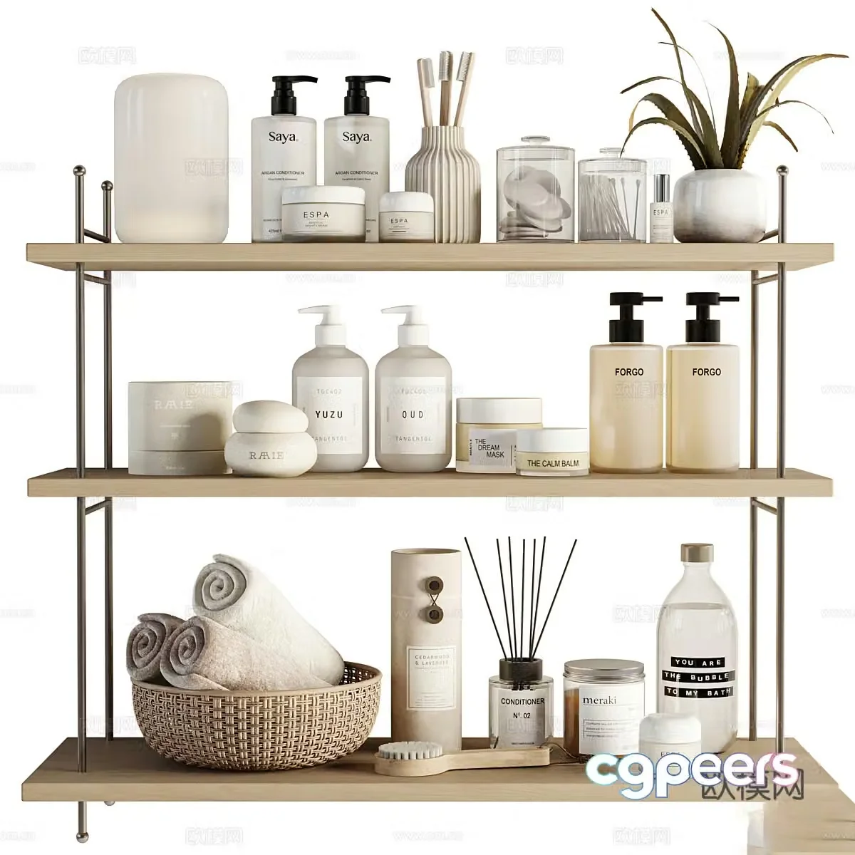 3D model of toiletries set