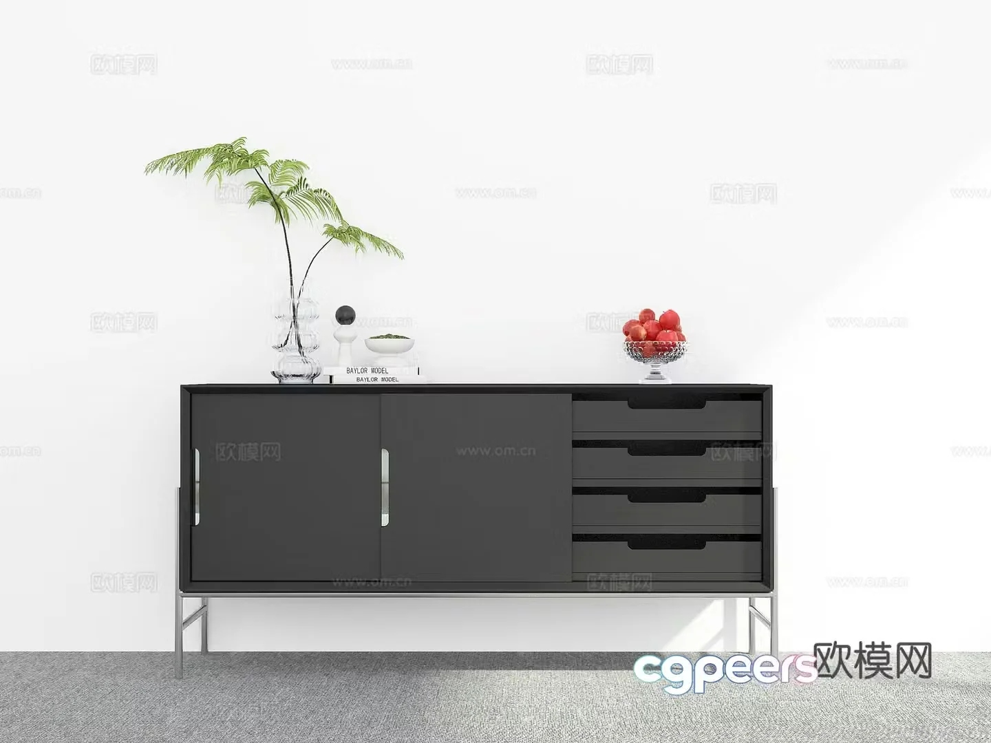 Modern entryway cabinet 3d model