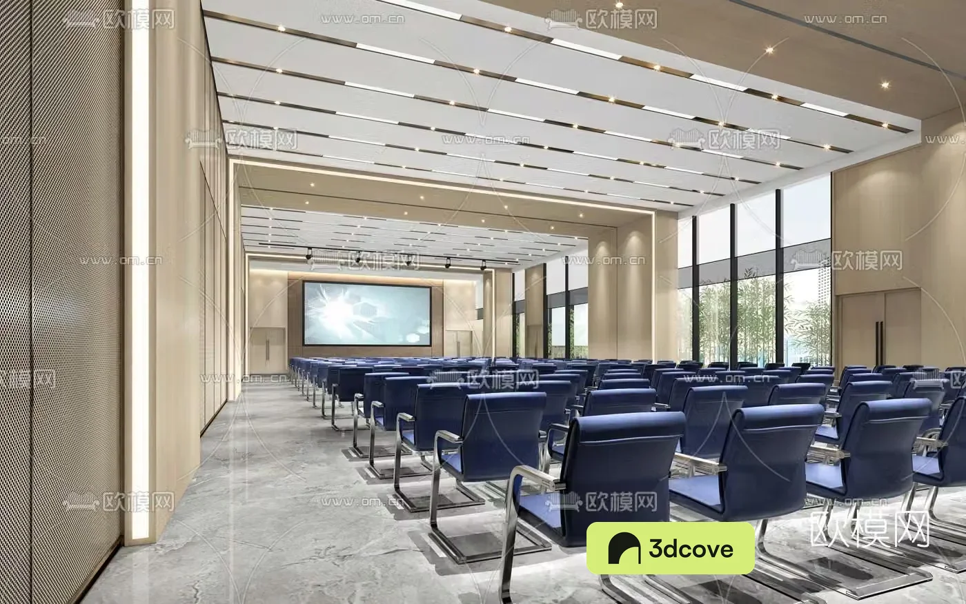 Modern light luxury hotel conference hall