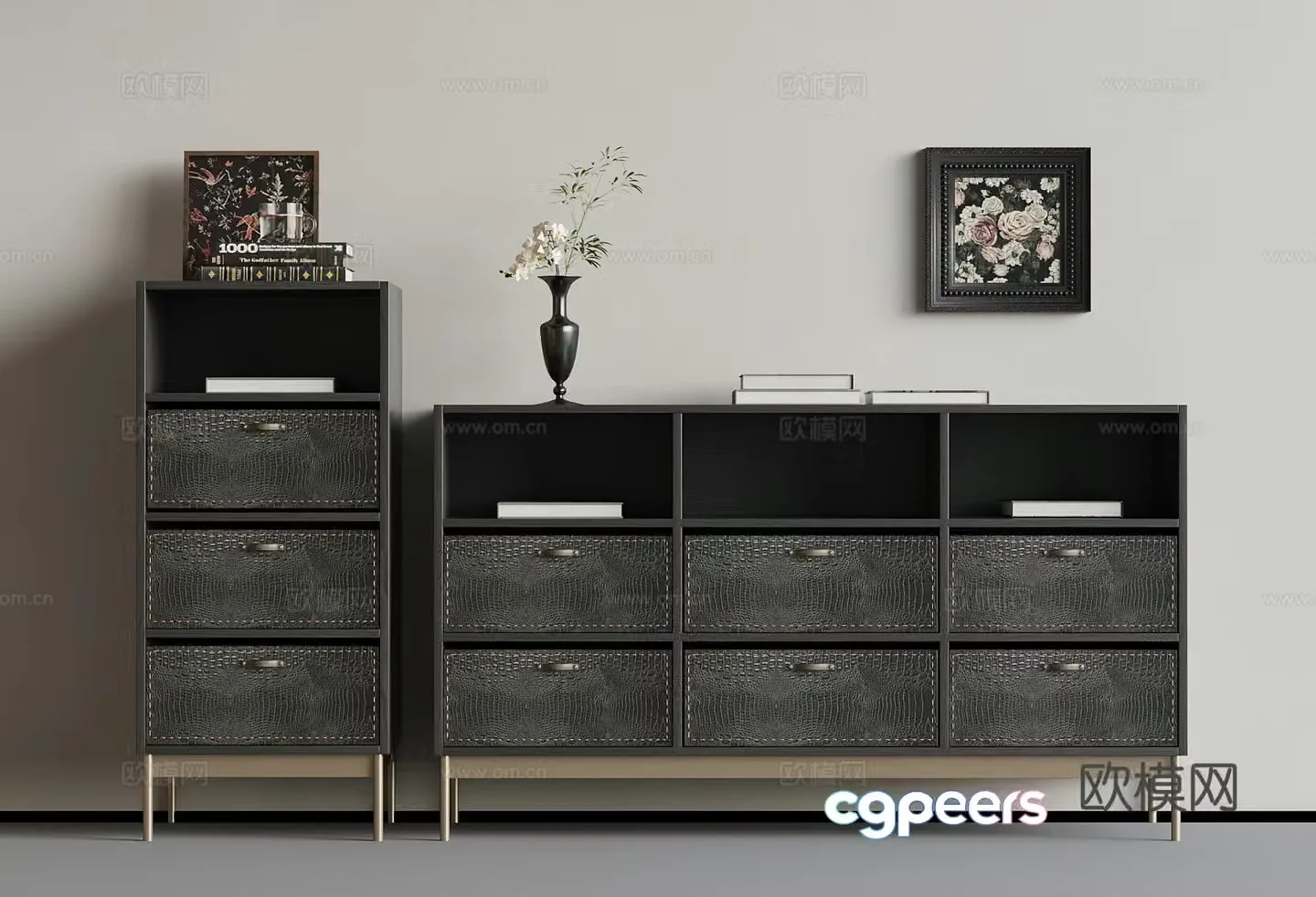 022 porch cabinet modern leather porch cabinet 3D model