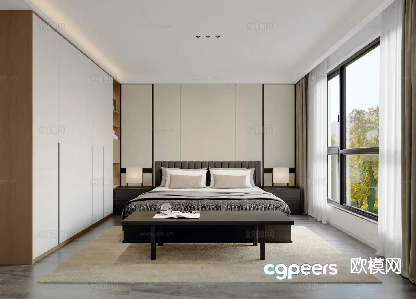 Modern bedroom master bedroom 3d model