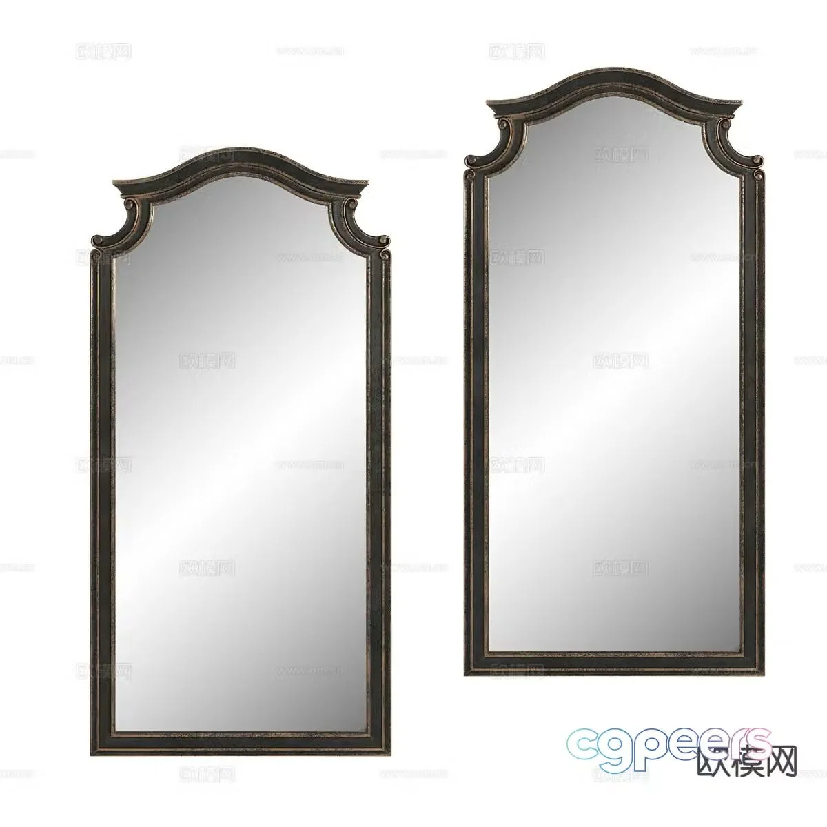 French mirror hanging mirror decorative mirror 3d model