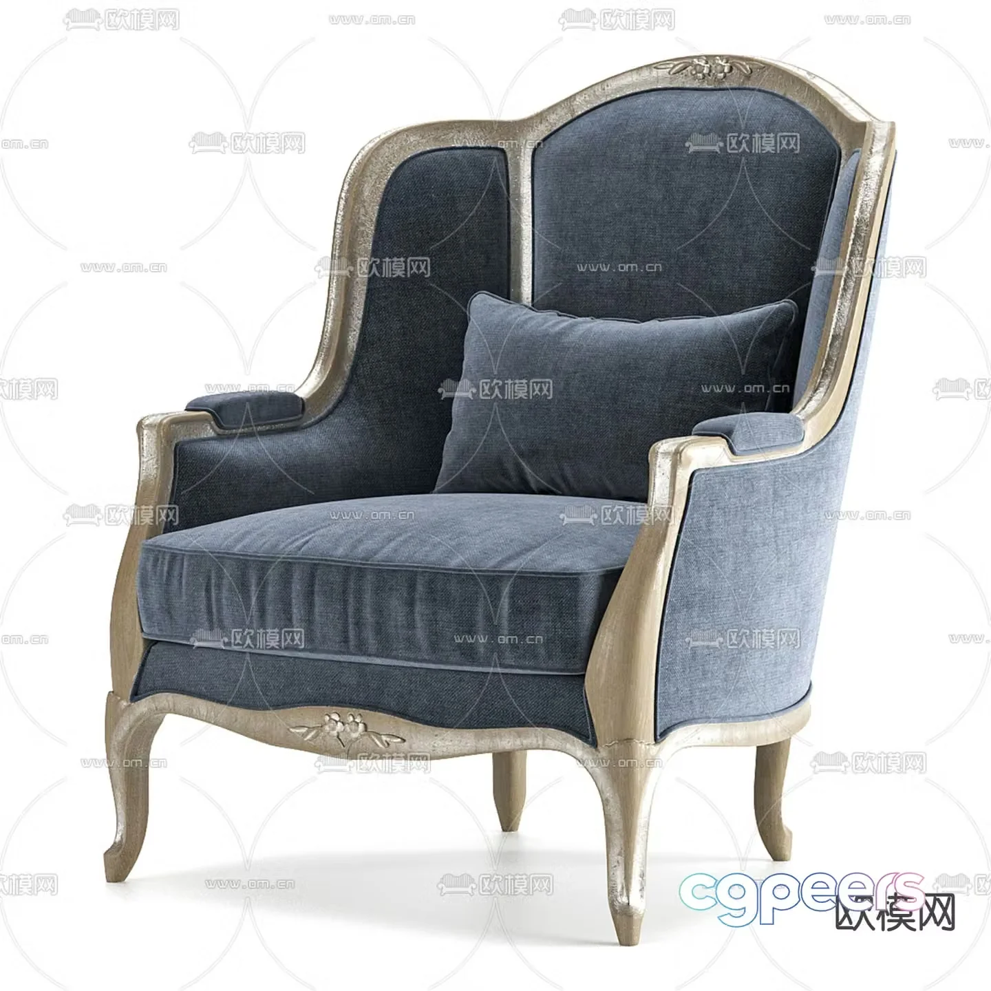 European style leisure chair 3d model