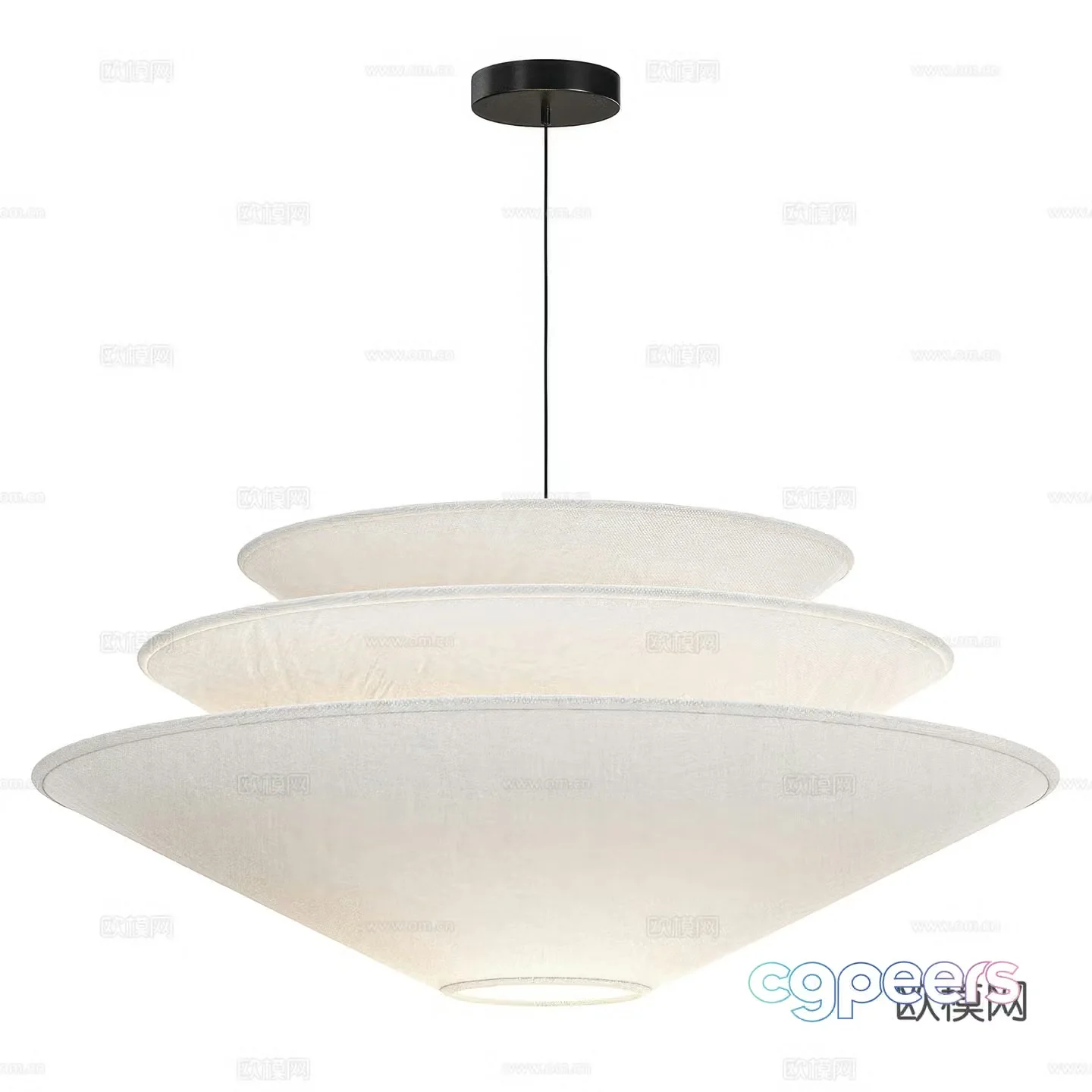 New Chinese style fabric chandelier 3d model