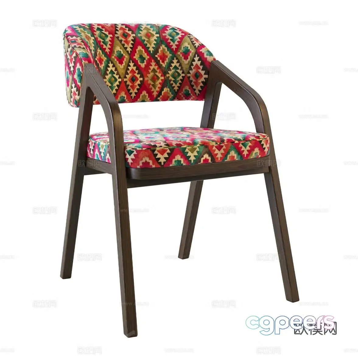 New Chinese style fabric chair 3D model