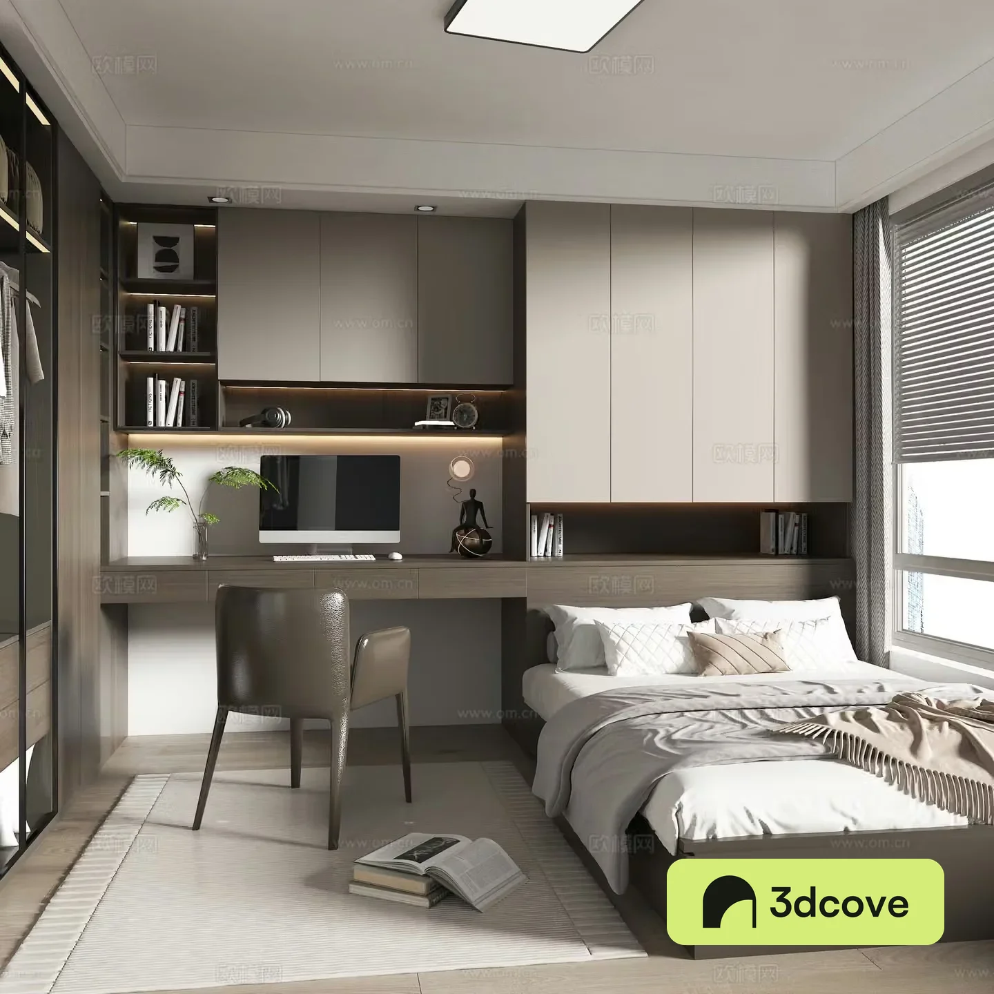Modern home tatami bedroom 3D model