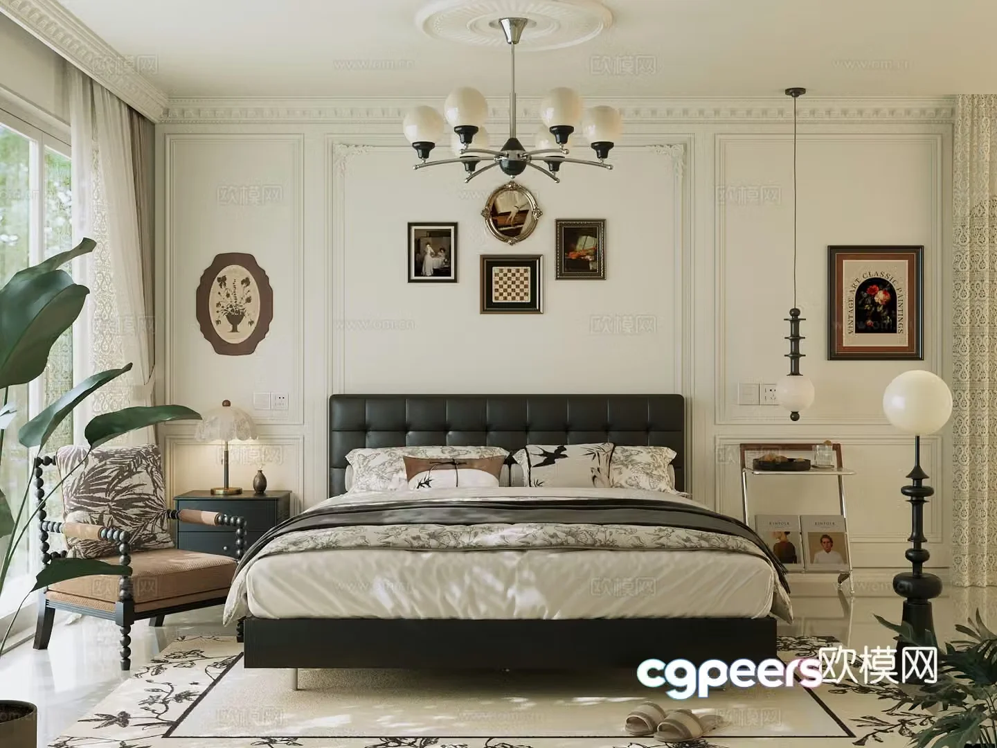 Modern French bedroom 3d model