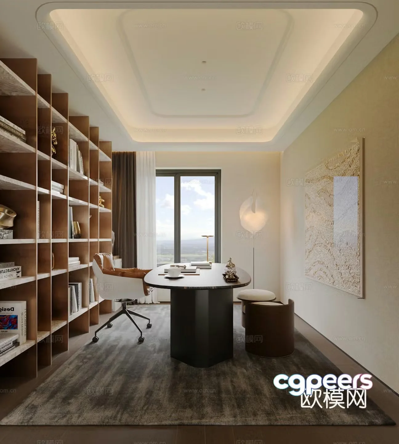 Modern study 3d model