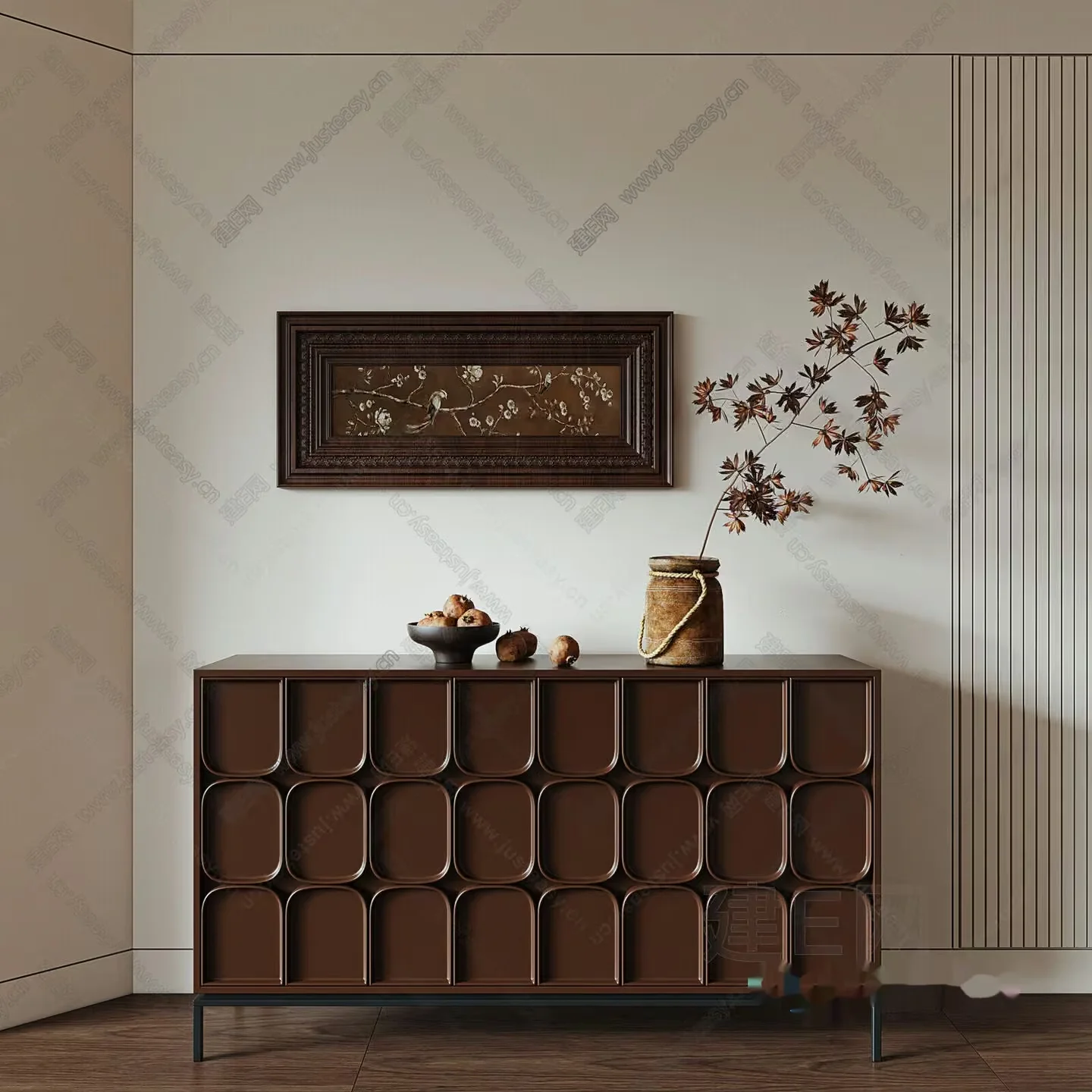 Mid-Century Modern Dresser 3D Model – 15961 – VRAY Render