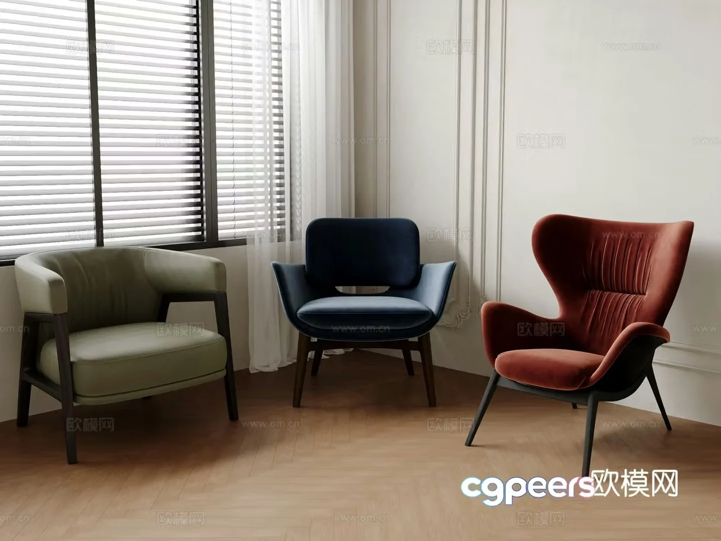 Single chair dining chair sofa chair 3d model