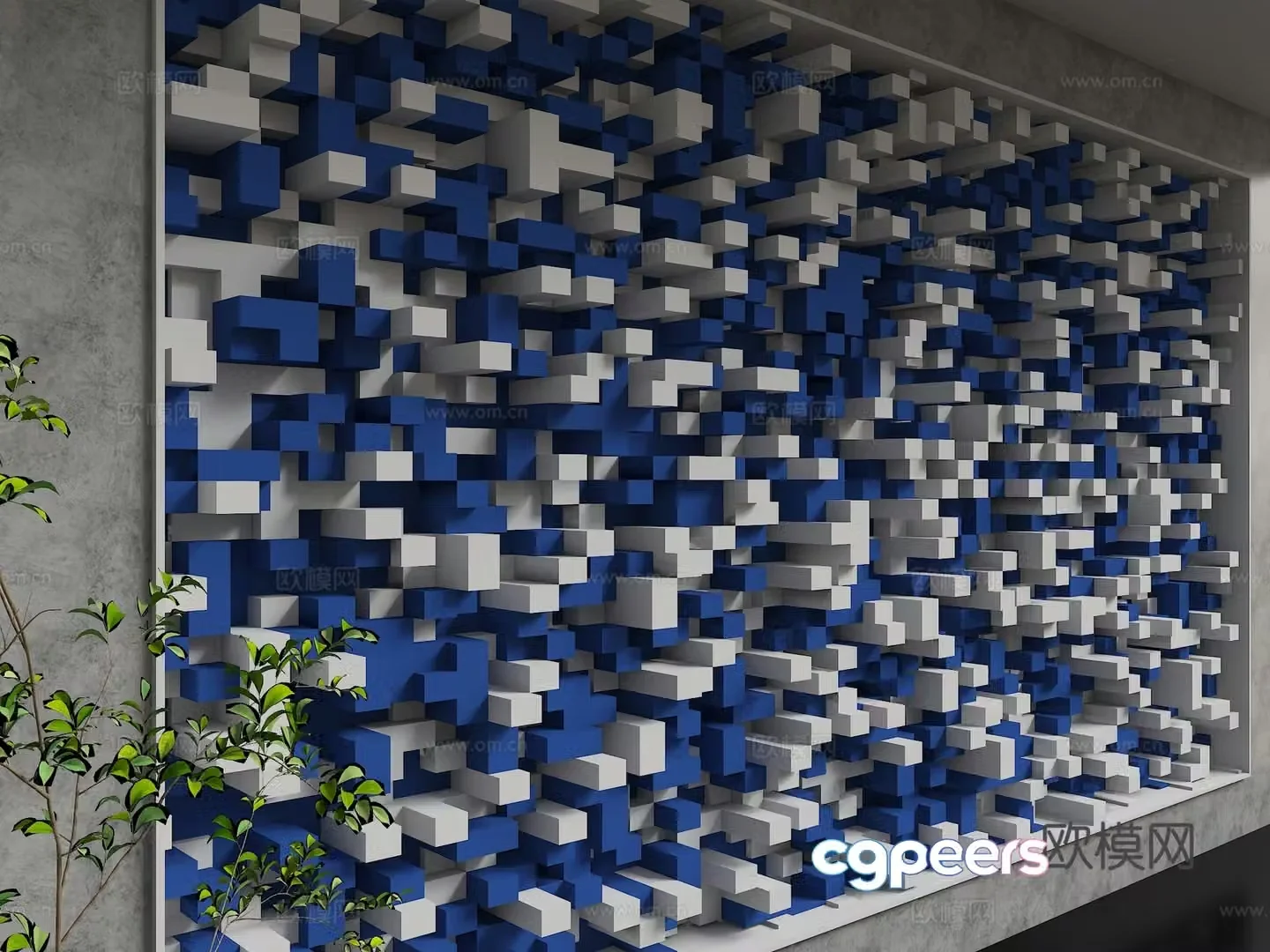 Modern background wall 3d model