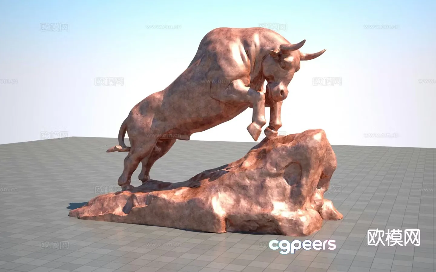 Pioneer Cow Sculpture 3D Model