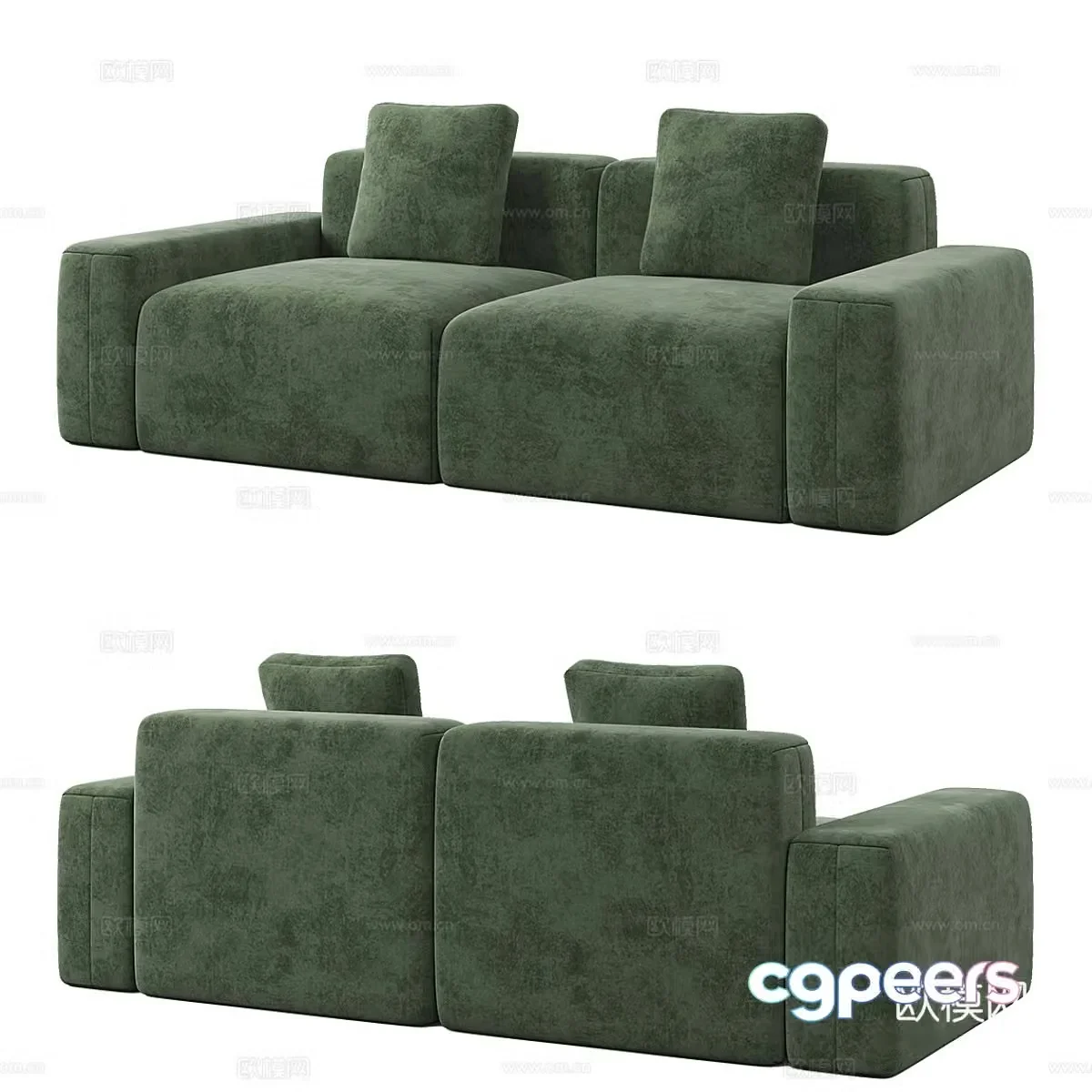 3d model of double sofa
