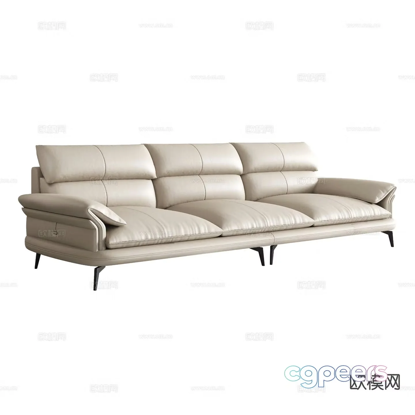 Modern three-seat sofa 3d model