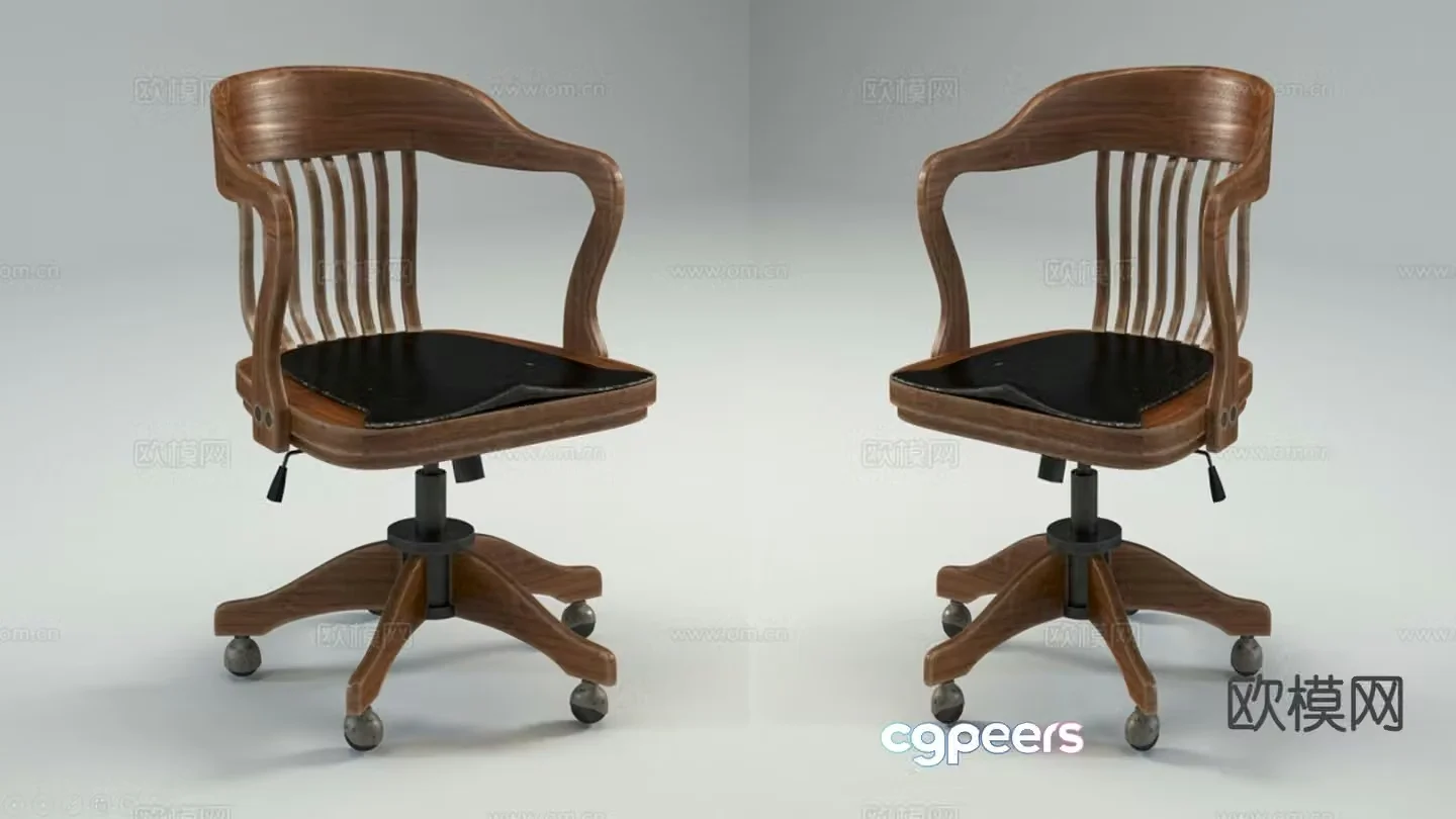American office chair computer chair back chair mobile chair 3d model