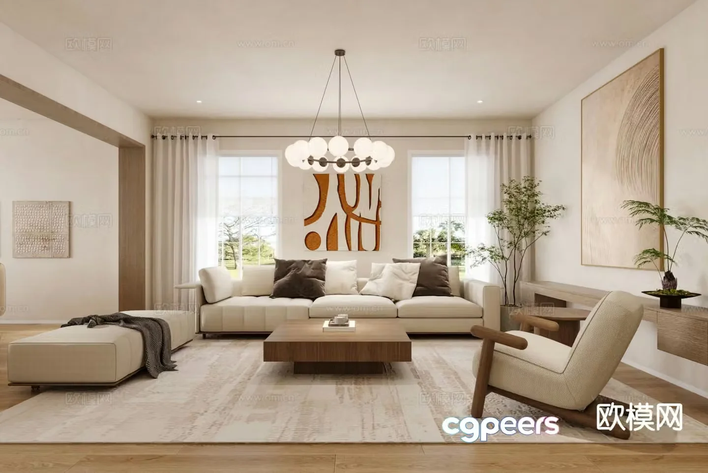 Modern living room 3d model