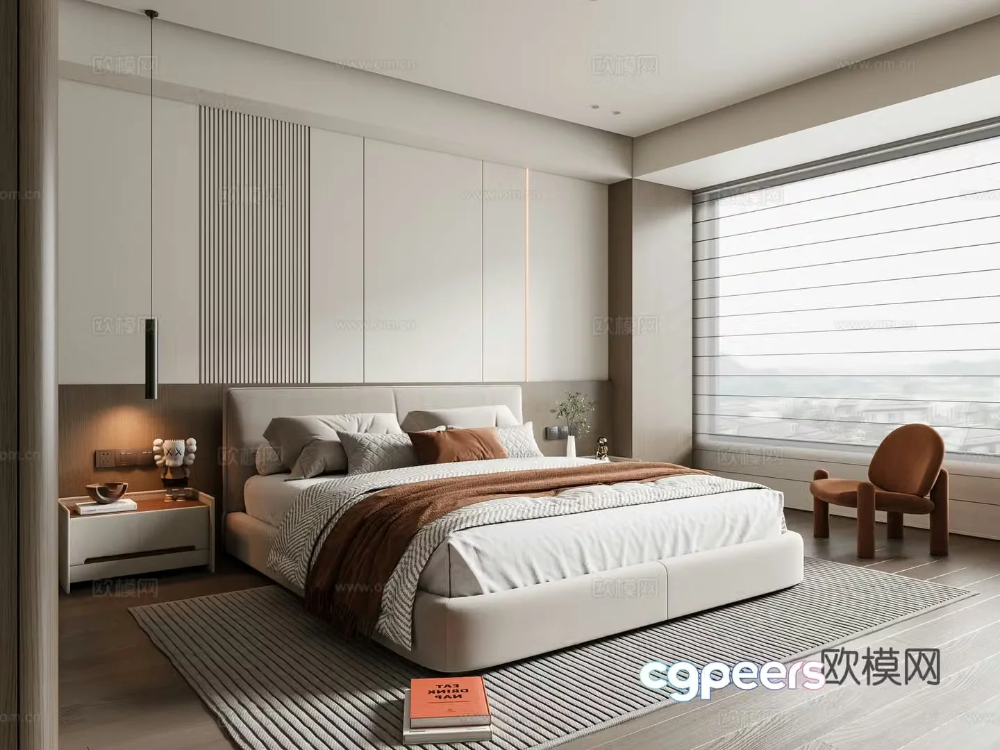 Modern bedroom master bedroom 3d model