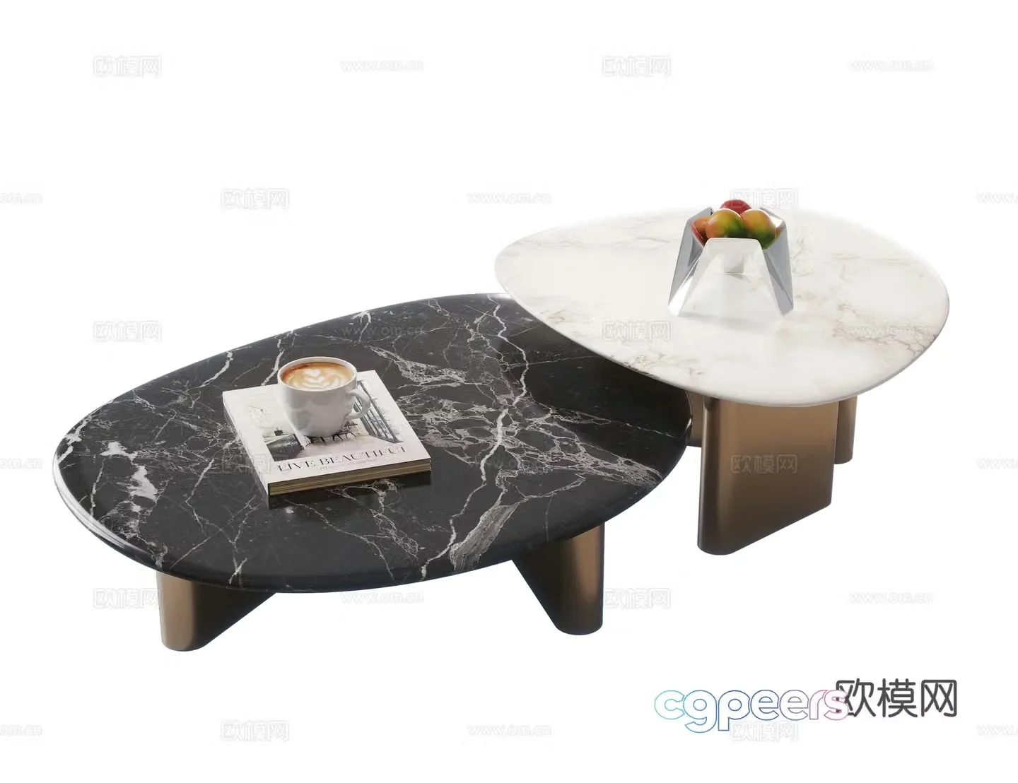 Modern coffee table marble coffee table special shape coffee table letter coffee table coffee table ornament 3D model
