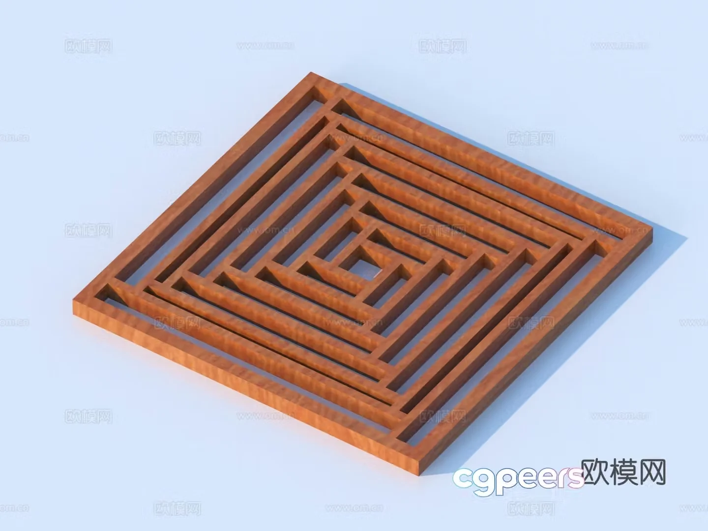 Carved window Grating window Hollow window Relief Wood carving 3D model