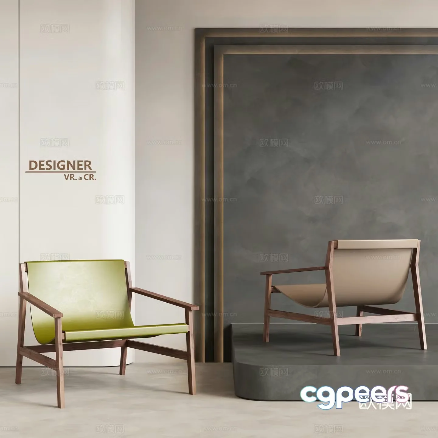 Modern leisure chair leather chair 3d model