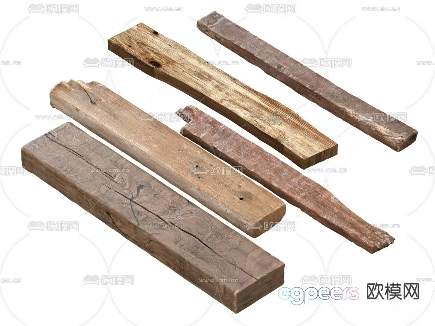 old planks old wood wooden strips old trees 3d model