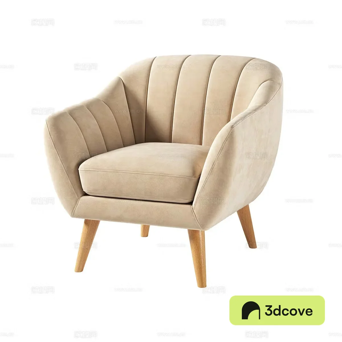 Modern Cream Doria Armchair