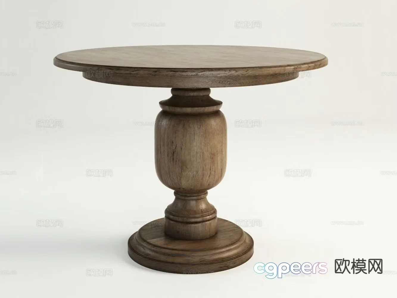 American round dining table 3d model