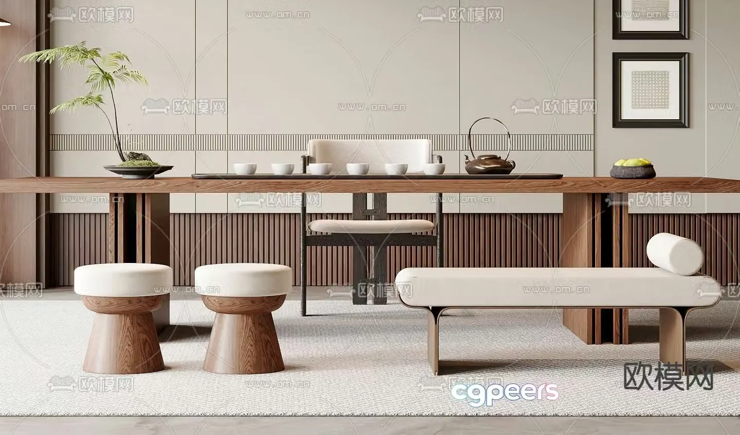New Chinese tea table 3d model