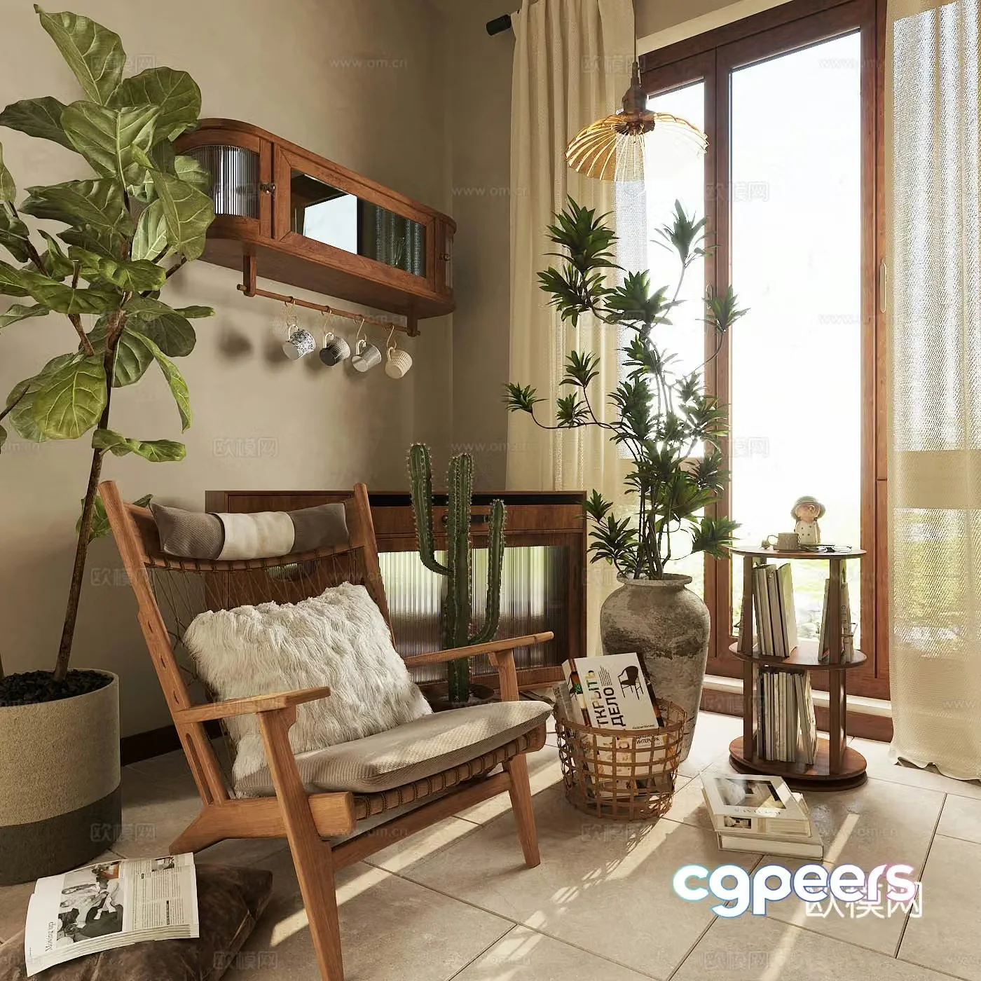 Medium style leisure chair Medium style decoration cabinet Solid wood single chair Warehouse Storage cabinet Medium style side cabinet 3D model